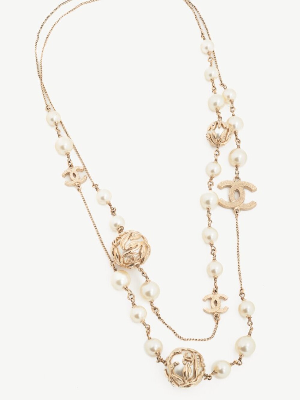 Chanel 09A Gold-Tone Multi CC Double Wrap Long Chain Necklace - Picture 2 of 6